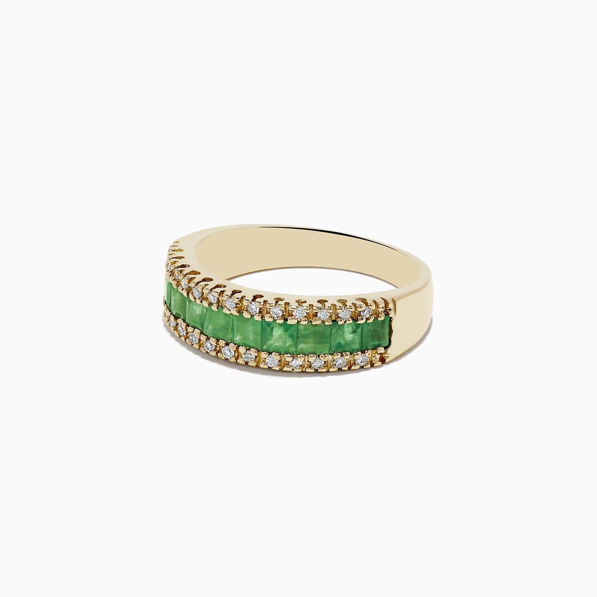 Emerald and Diamond Ring in 14K Yellow Gold, 1.27 ctw view 2