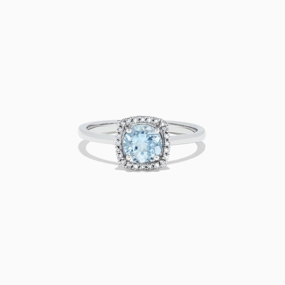 Aquamarine and Diamond Ring in 14K White Gold, 0.78 ctw