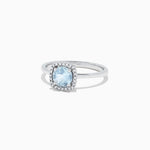 Aquamarine and Diamond Ring in 14K White Gold, 0.78 ctw view 2