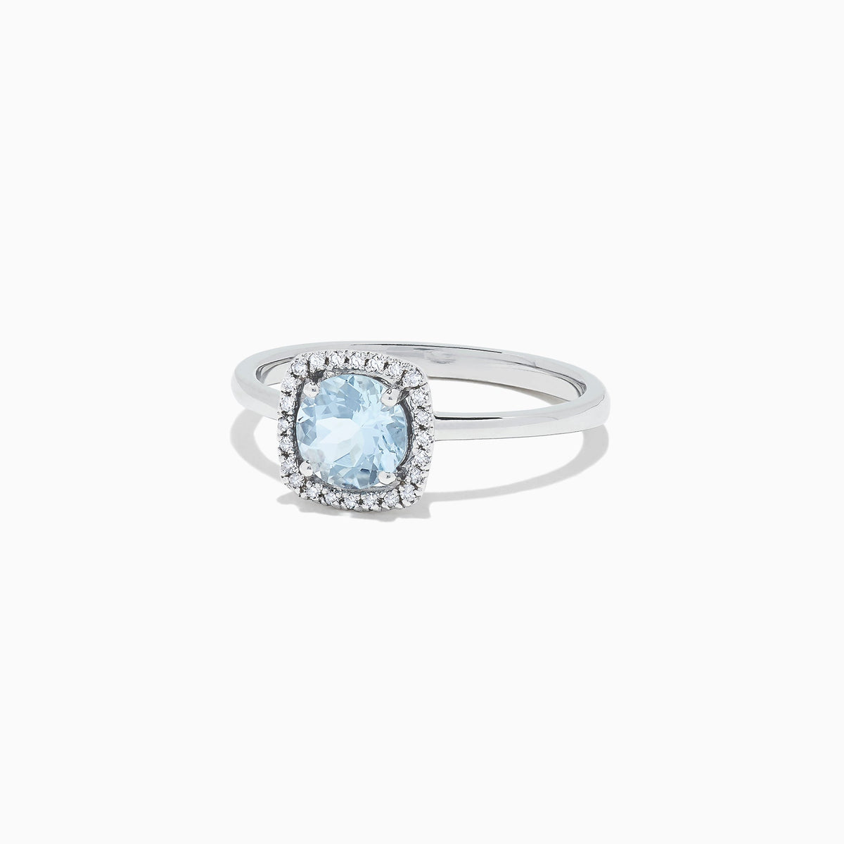 Aquamarine and Diamond Ring in 14K White Gold, 0.78 ctw view 2