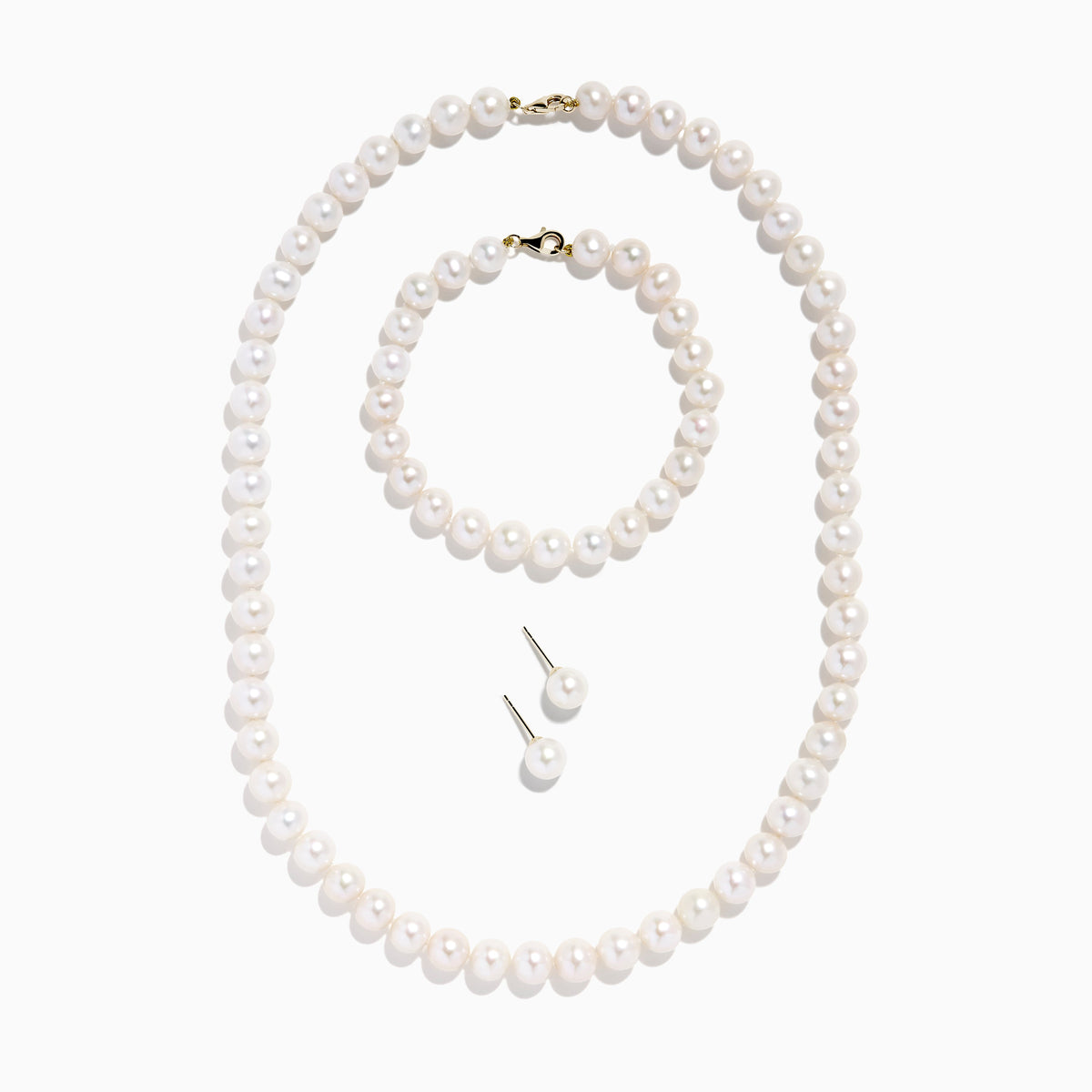 Three-Piece Pearl Set in 14K Yellow Gold