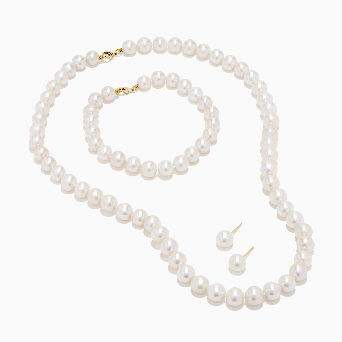 Three-Piece Pearl Set in 14K Yellow Gold view 2