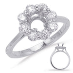 S. Kashi diamond halo semi-mount engagement ring in 14K white gold