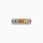 Multi Sapphire & Diamond Ring in 14K Yellow Gold, 1.46 ctw