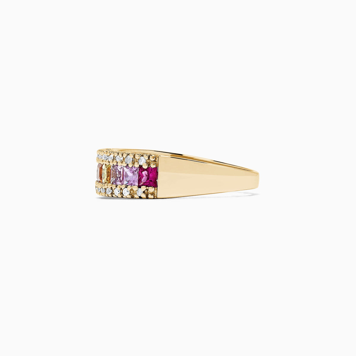 Multi Sapphire & Diamond Ring in 14K Yellow Gold, 1.46 ctw view 4