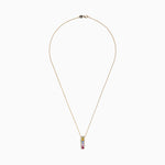 Multi Sapphire & Diamond Pendant in 14K Yellow Gold, 1.17 ctw view 4