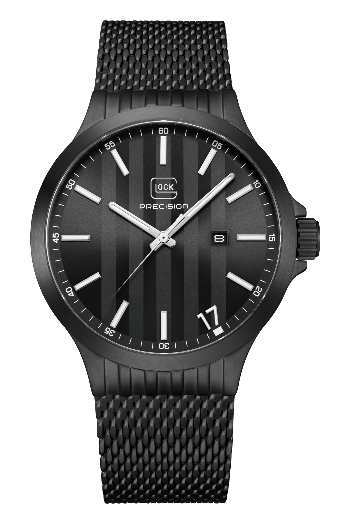 GLOCK Quartz Watch in Black Steel, Black Dial, Black Bracelet