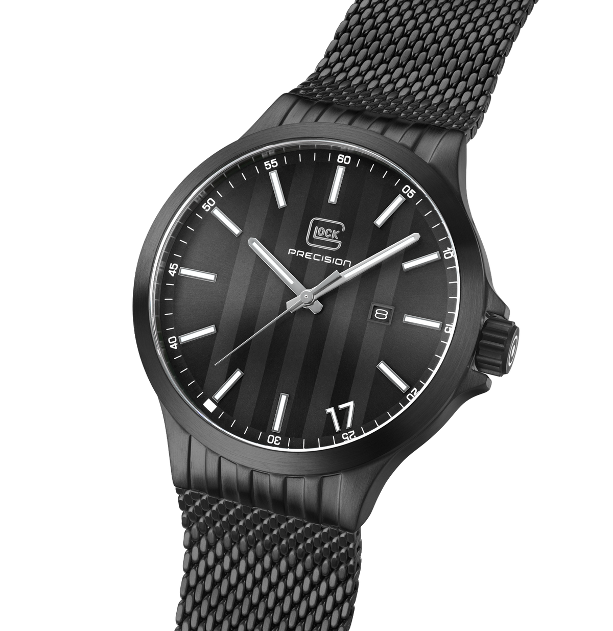 GLOCK Quartz Watch in Black Steel, Black Dial, Black Bracelet