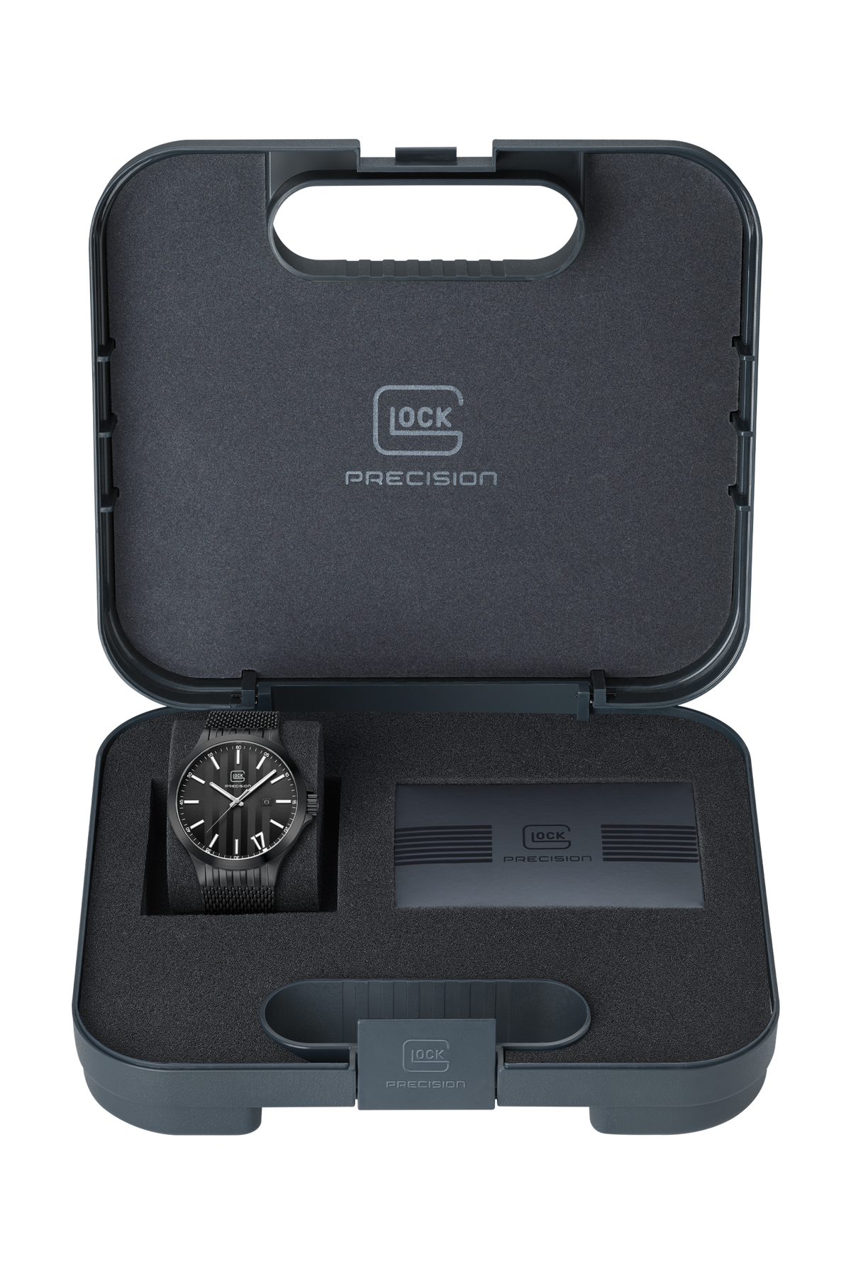 GLOCK Quartz Watch in Black Steel, Black Dial, Black Bracelet