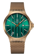 GLOCK Quartz Watch in Coyote Steel, Green Dial, Coyote Bracelet