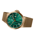 GLOCK Quartz Watch in Coyote Steel, Green Dial, Coyote Bracelet