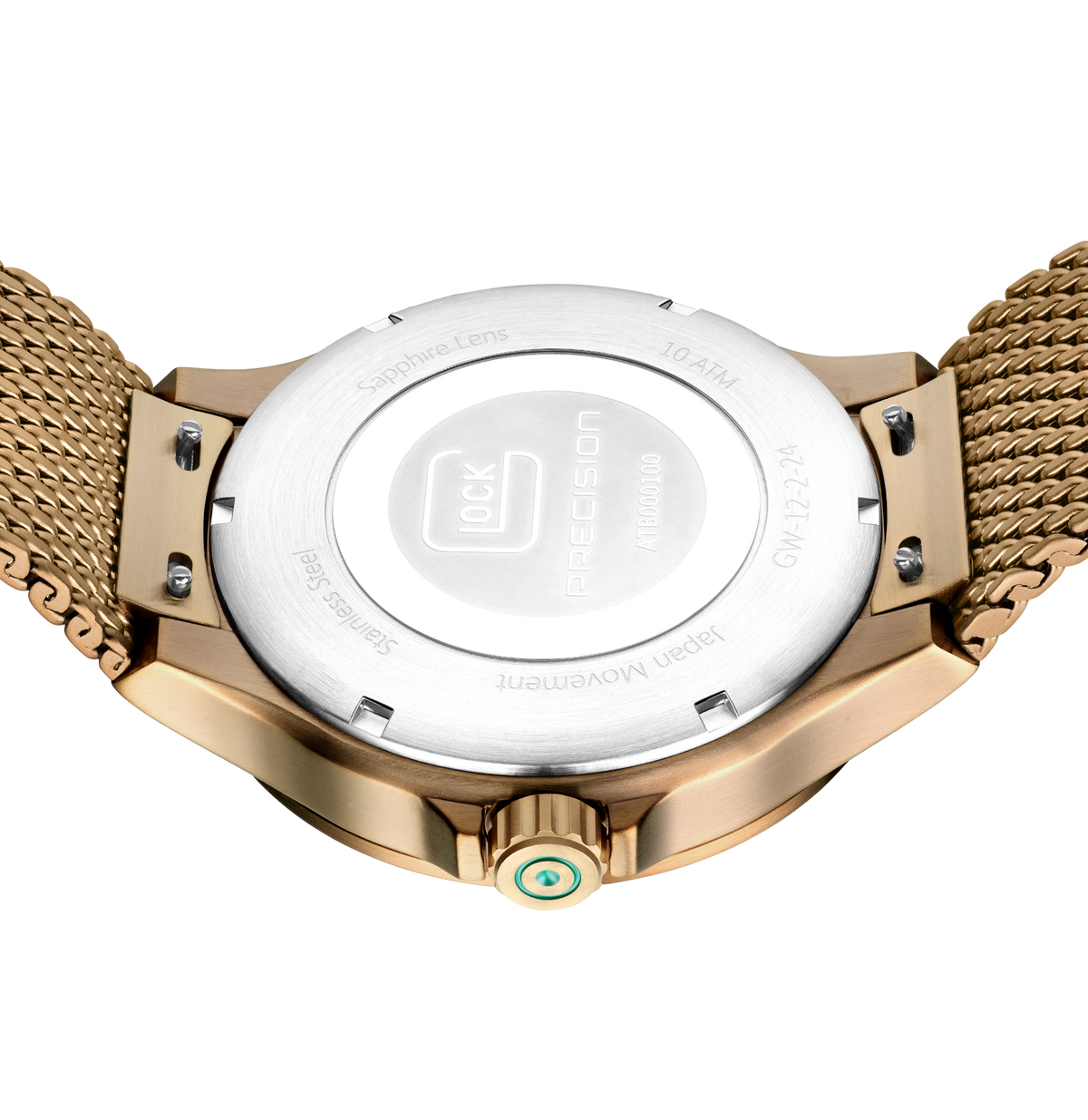 GLOCK Quartz Watch in Coyote Steel, Green Dial, Coyote Bracelet