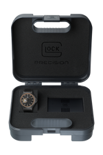 GLOCK Open Heart Automatic Watch in Gunmetal Steel, Black Dial, Black Strap