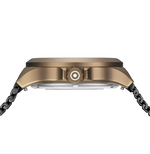 GLOCK Open Heart Automatic Watch in Coyote Steel, Black Dial, Black Bracelet
