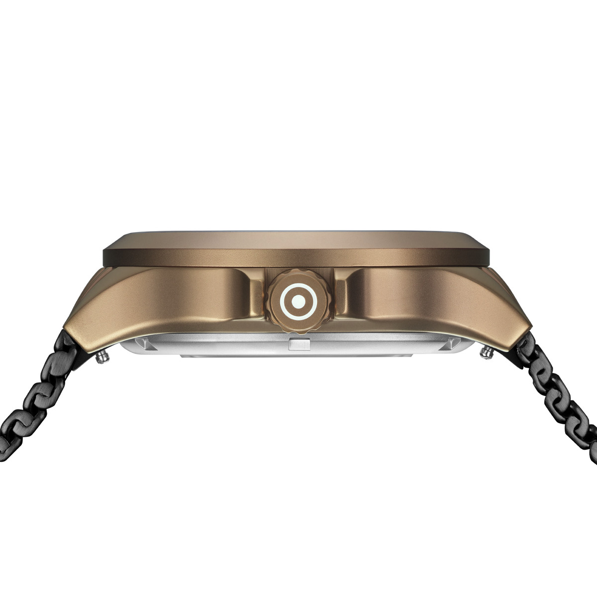 GLOCK Open Heart Automatic Watch in Coyote Steel, Black Dial, Black Bracelet