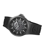 GLOCK Skeleton Automatic Watch in Gunmetal Steel, Gunmetal Dial, Black Strap