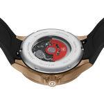 GLOCK Skeleton Automatic Watch in Coyote Steel, Black Dial, Black Strap