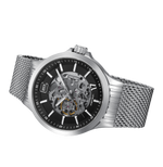 GLOCK Skeleton Automatic Watch in Stainless Steel, Black Dial, Silver-Tone Strap