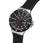GLOCK Rotating-Bezel Watch in Stainless Steel, Black Dial, Black Strap (GW-15-1-22)