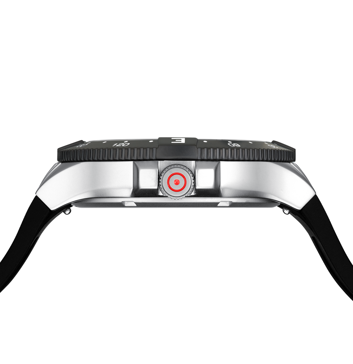 GLOCK Rotating-Bezel Watch in Stainless Steel, Black Dial, Black Strap (GW-15-1-22)