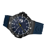 GLOCK Rotating-Bezel Watch in Gunmetal Steel, Blue Dial, Dark Blue Strap