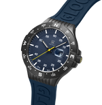 GLOCK Rotating-Bezel Watch in Gunmetal Steel, Blue Dial, Dark Blue Strap
