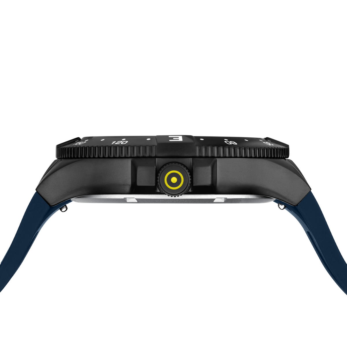 GLOCK Rotating-Bezel Watch in Gunmetal Steel, Blue Dial, Dark Blue Strap