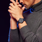 GLOCK Rotating-Bezel Watch in Gunmetal Steel, Blue Dial, Dark Blue Strap