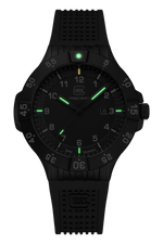 GLOCK Tritium Watch in Gunmetal Steel, Black Dial, Black Strap