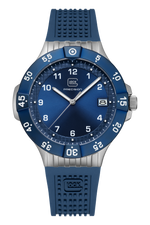 GLOCK Rotating-Bezel Watch in Dark Blue Steel, Blue Dial, Dark Blue Strap