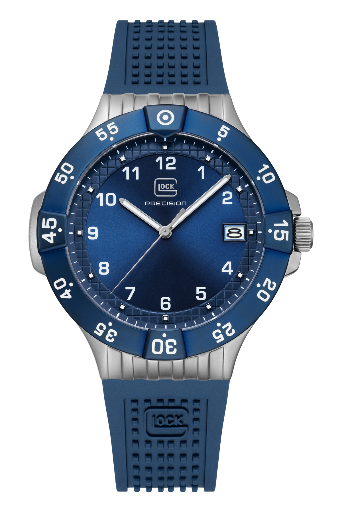 GLOCK Rotating-Bezel Watch in Dark Blue Steel, Blue Dial, Dark Blue Strap