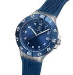 GLOCK Rotating-Bezel Watch in Dark Blue Steel, Blue Dial, Dark Blue Strap