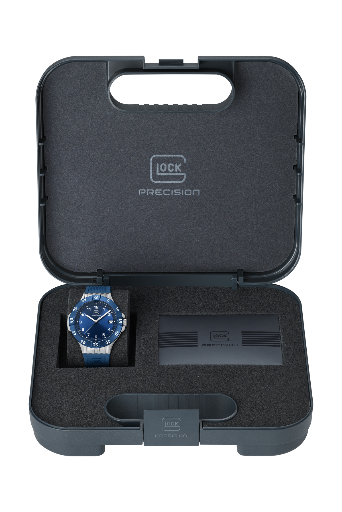GLOCK Rotating-Bezel Watch in Dark Blue Steel, Blue Dial, Dark Blue Strap