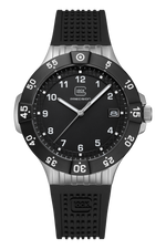 GLOCK Rotating-Bezel Watch in Black Steel, Black Dial, Black Strap (GW-15-6-22)