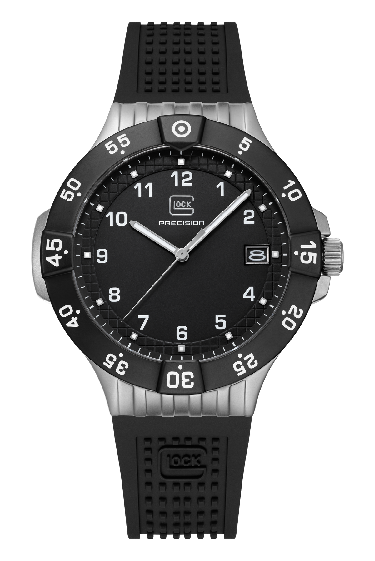 GLOCK Rotating-Bezel Watch in Black Steel, Black Dial, Black Strap (GW-15-6-22)
