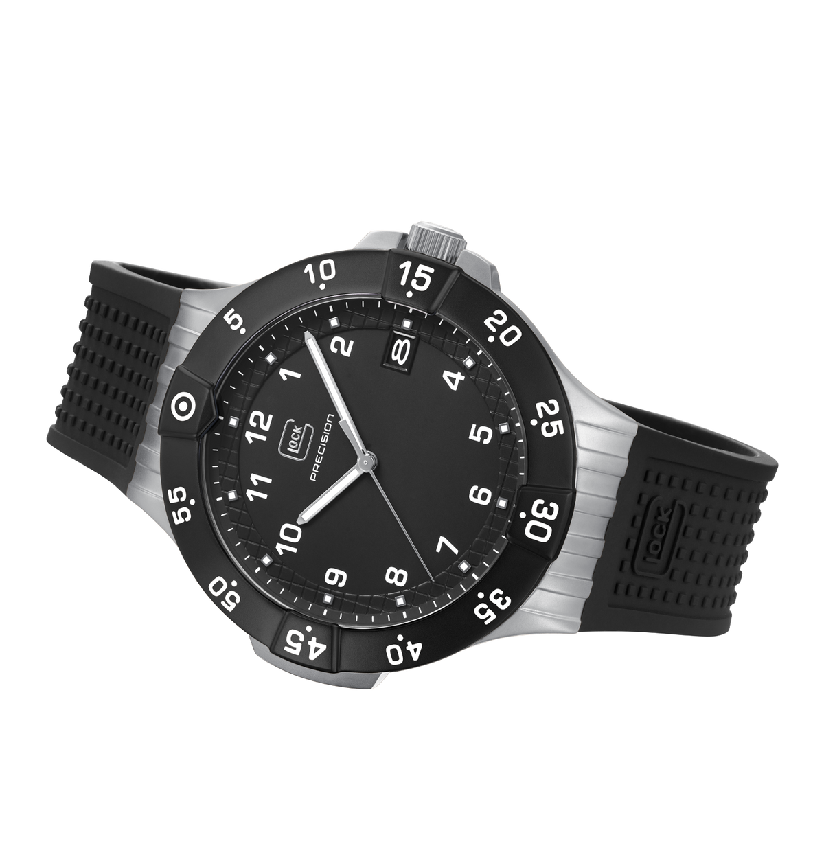 GLOCK Rotating-Bezel Watch in Black Steel, Black Dial, Black Strap (GW-15-6-22)