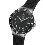 GLOCK Rotating-Bezel Watch in Black Steel, Black Dial, Black Strap (GW-15-6-22)