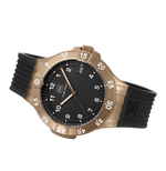 GLOCK Rotating-Bezel Watch in Coyote Steel, Black Dial, Black Strap