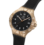 GLOCK Rotating-Bezel Watch in Coyote Steel, Black Dial, Black Strap
