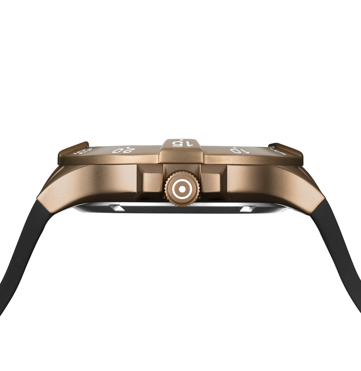 GLOCK Rotating-Bezel Watch in Coyote Steel, Black Dial, Black Strap