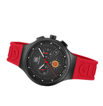 GLOCK Diamond Chronograph Watch in Black Steel, Black Dial, Red Strap