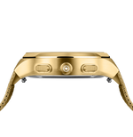 GLOCK Diamond Chronograph Watch in Gold-Tone Steel, White Dial, Gold-Tone Bracelet