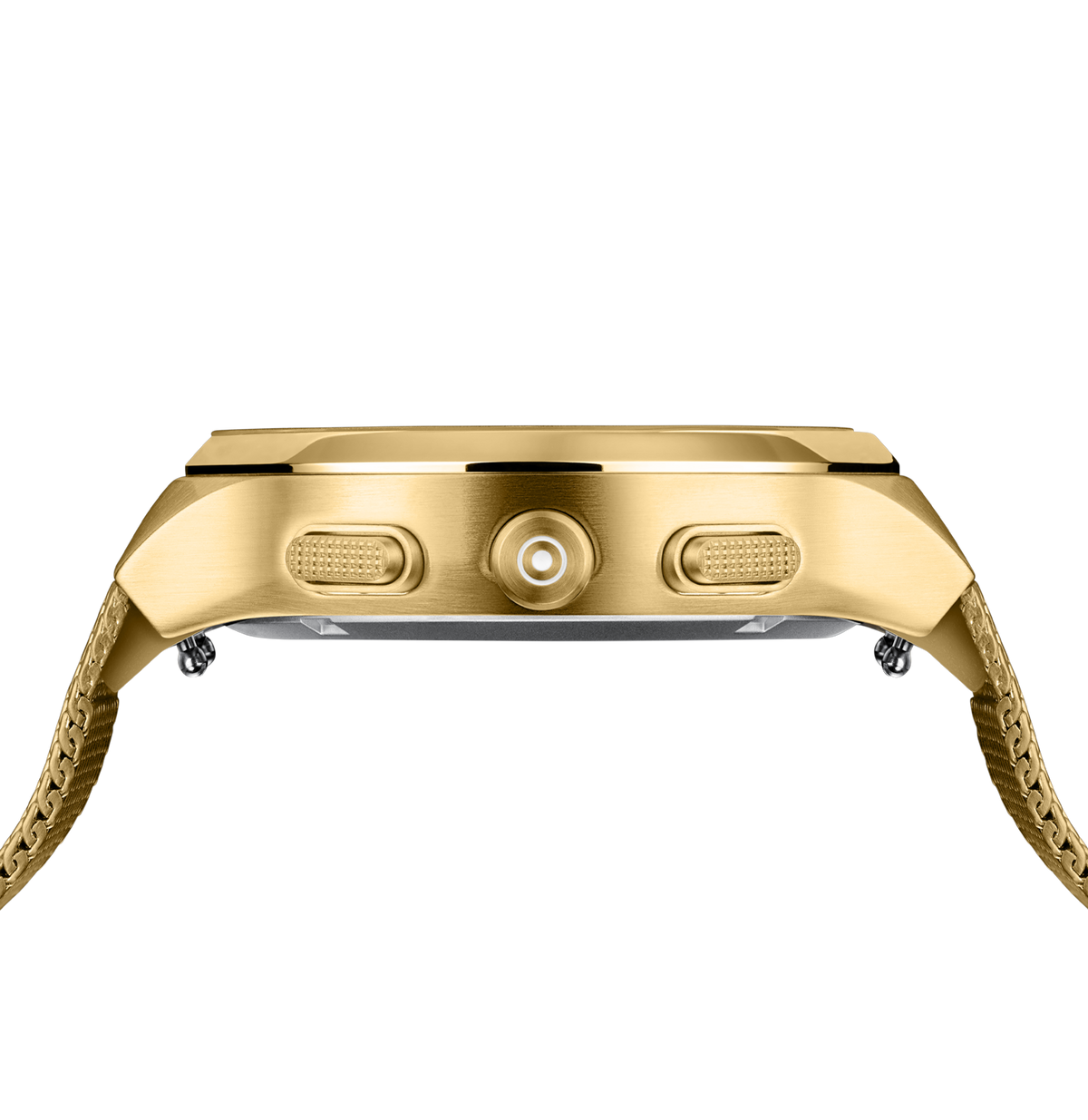 GLOCK Diamond Chronograph Watch in Gold-Tone Steel, White Dial, Gold-Tone Bracelet