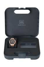 GLOCK Diamond Chronograph Watch in Rose Gold-Tone Steel, Gunmetal Dial, Gunmetal Bracelet