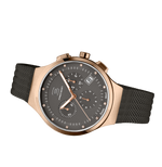 GLOCK Diamond Chronograph Watch in Rose Gold-Tone Steel, Gunmetal Dial, Gunmetal Bracelet
