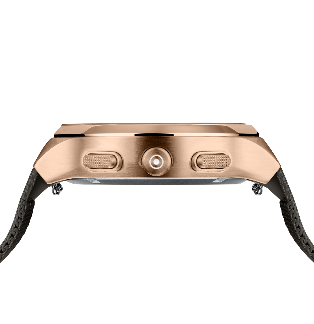 GLOCK Diamond Chronograph Watch in Rose Gold-Tone Steel, Gunmetal Dial, Gunmetal Bracelet