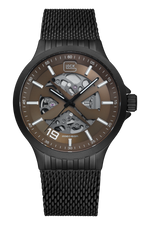 GLOCK Skeleton Automatic Watch in Black Steel, Coyote Dial, Black Bracelet