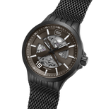 GLOCK Skeleton Automatic Watch in Black Steel, Coyote Dial, Black Bracelet