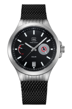 GLOCK Solar Watch in Stainless Steel, Black Dial, Black Bracelet