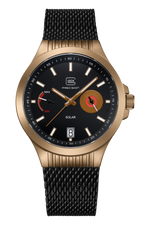 GLOCK Solar Watch in Coyote Steel, Black Dial, Black Bracelet